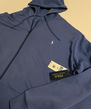 NWT Polo Ralph Lauren Classic Blue Full Zip Hoodie Sweatshirt 3XL TALL 3XLT $138